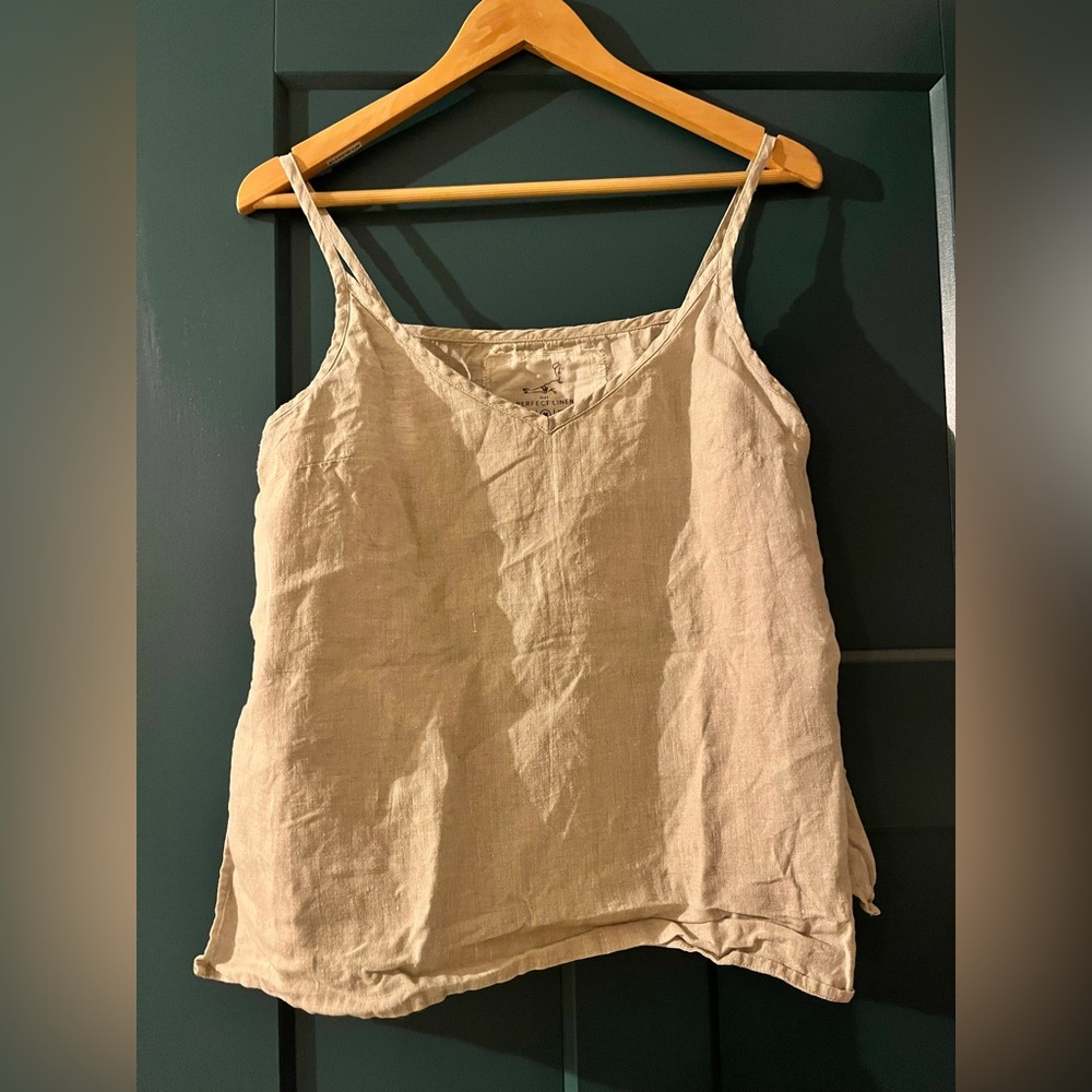 Not perfect linen Sornto tank top in oat milk